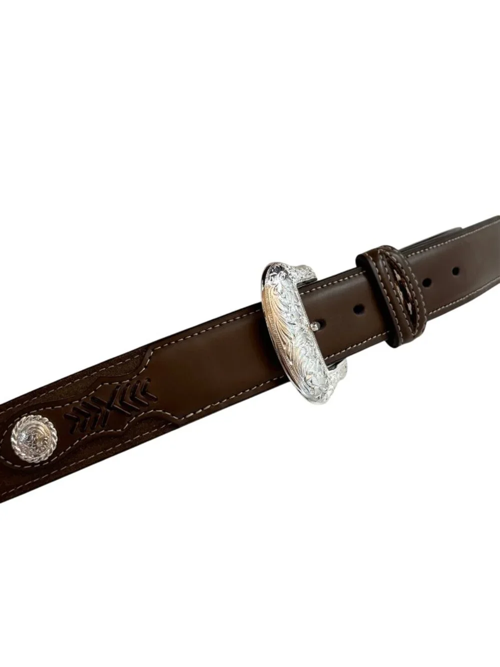 NOCONA | 100% LEATHER MEN'S ROUGH-OUT AND OVERLAY WESTERN BELT